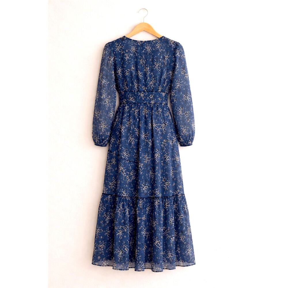 Ulla Johnson 2 Joan $479 Silk Cotton Puff Sleeve Midi Dress Cottagecore Coquette - Picture 7 of 12